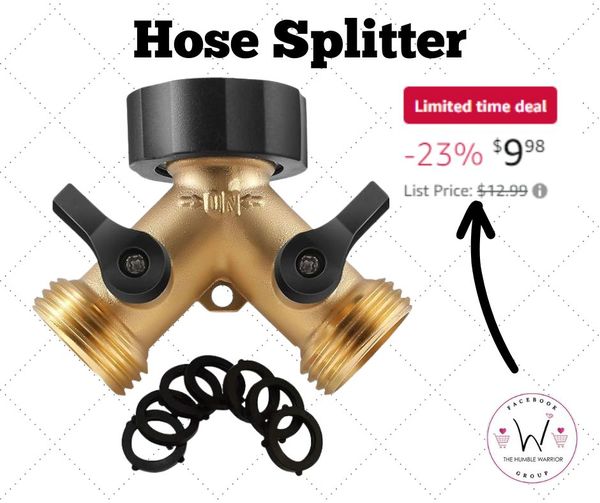 IPOW Brass Heavy Duty 2 Way Y Valve Garden Hose Splitter