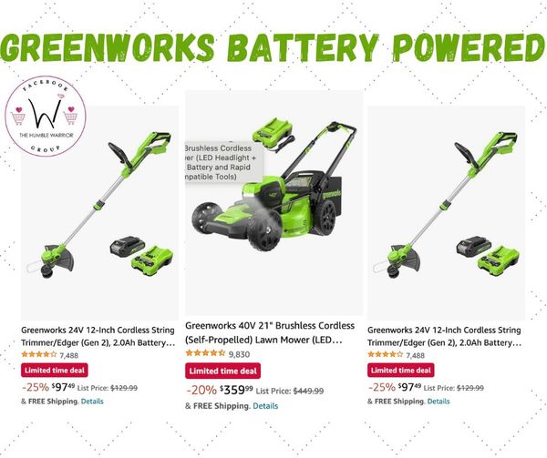 Green Works Battery Powered Outdoor Tools