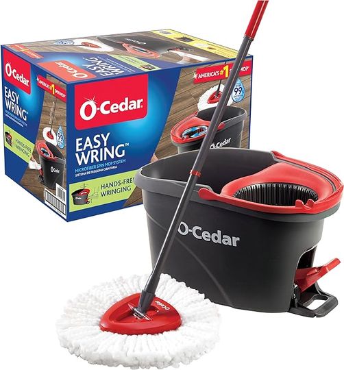 O-Cedar EasyWring Microfiber Spin Mop, Bucket Floor Cleaning System