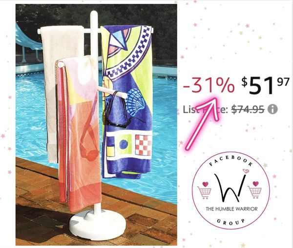 SWIMLINE HYDROTOOLS Free Standing Poolside Adjustable-Towel Rack