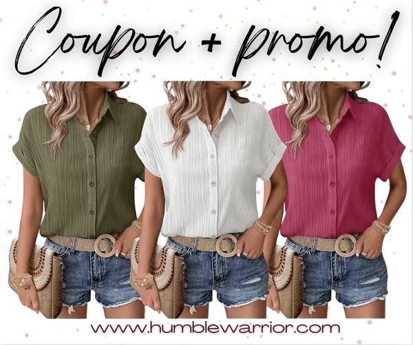 textured Zeagoo button down top