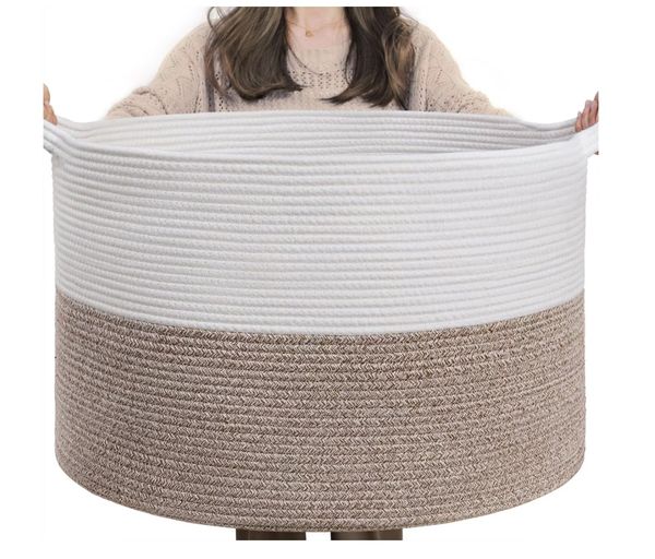 INDRESSME XXXLarge Cotton Rope Basket