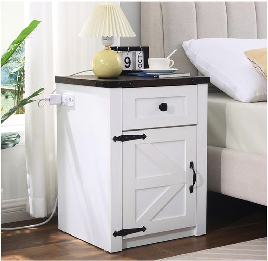 farmhouse charging port end table