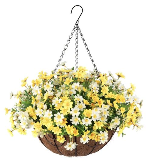 hanging faux flower basket