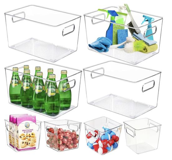 clear organizing bin set