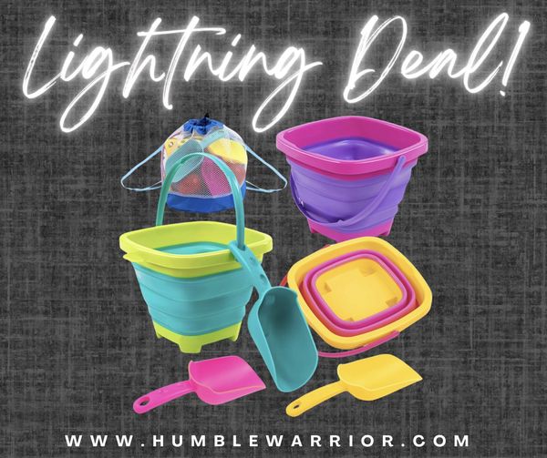 set of collapsible beach buckets