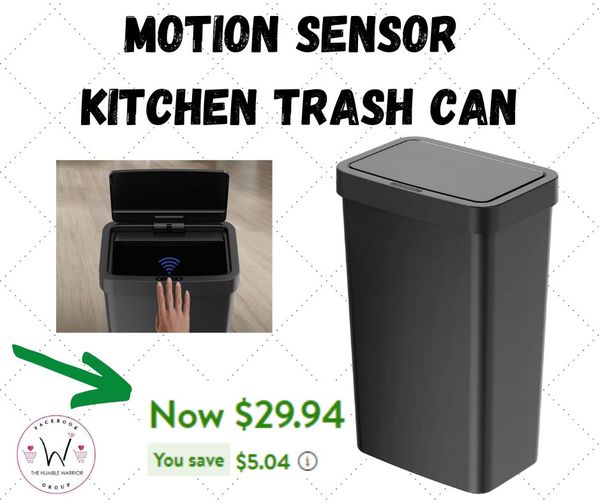 Mainstays 13.2 Gallon Plastic Motion Sensor Trash Can