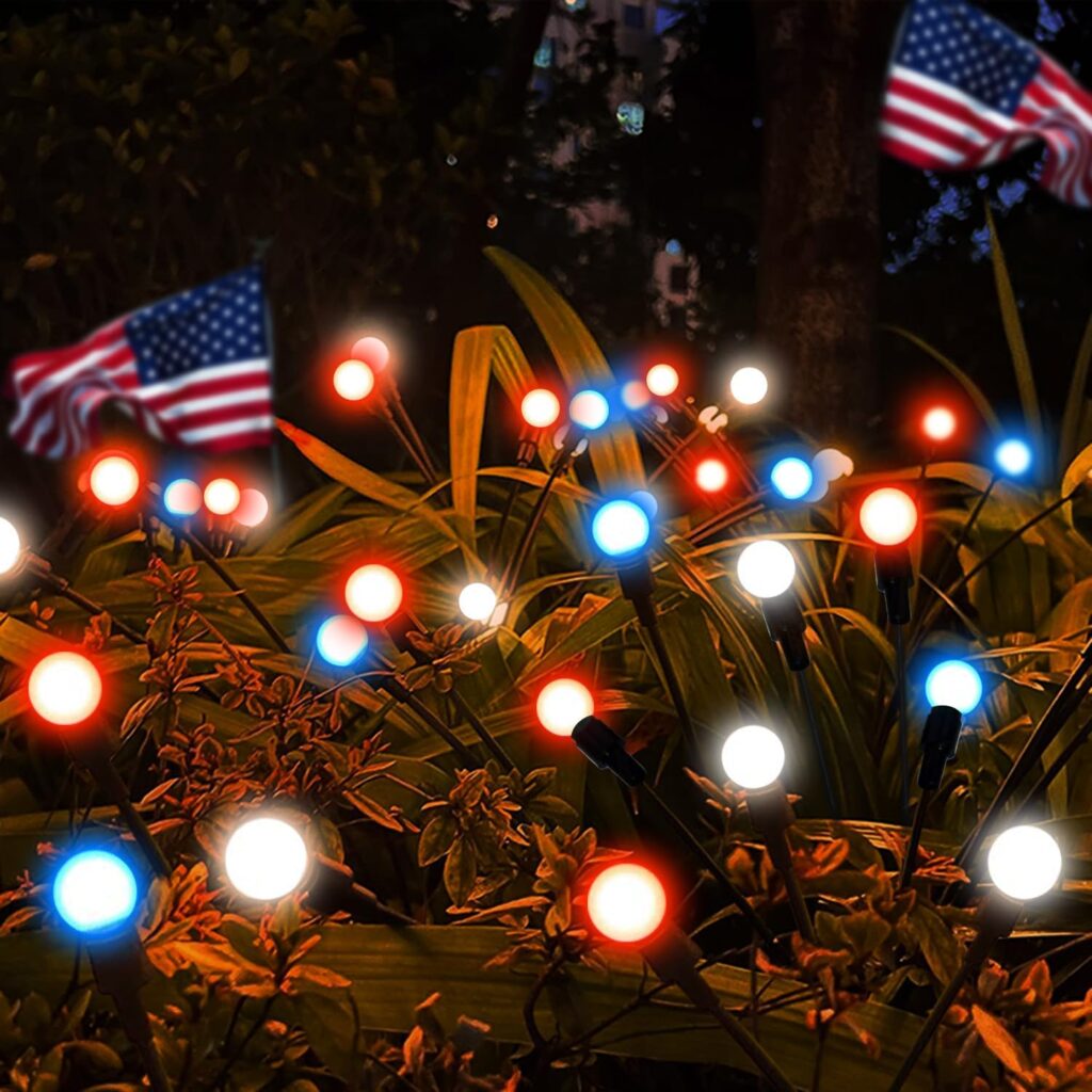 Solar Red White & Blue Firefly Lights!