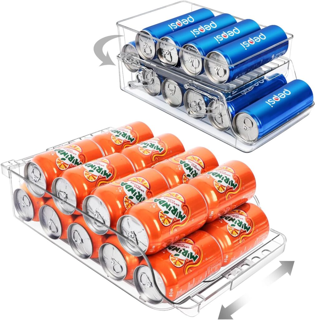 2 Pcs Refrigerator Soda Can Organizer