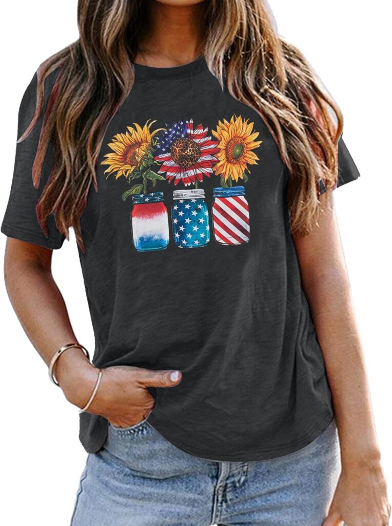 Sunflower American Flag Shirts