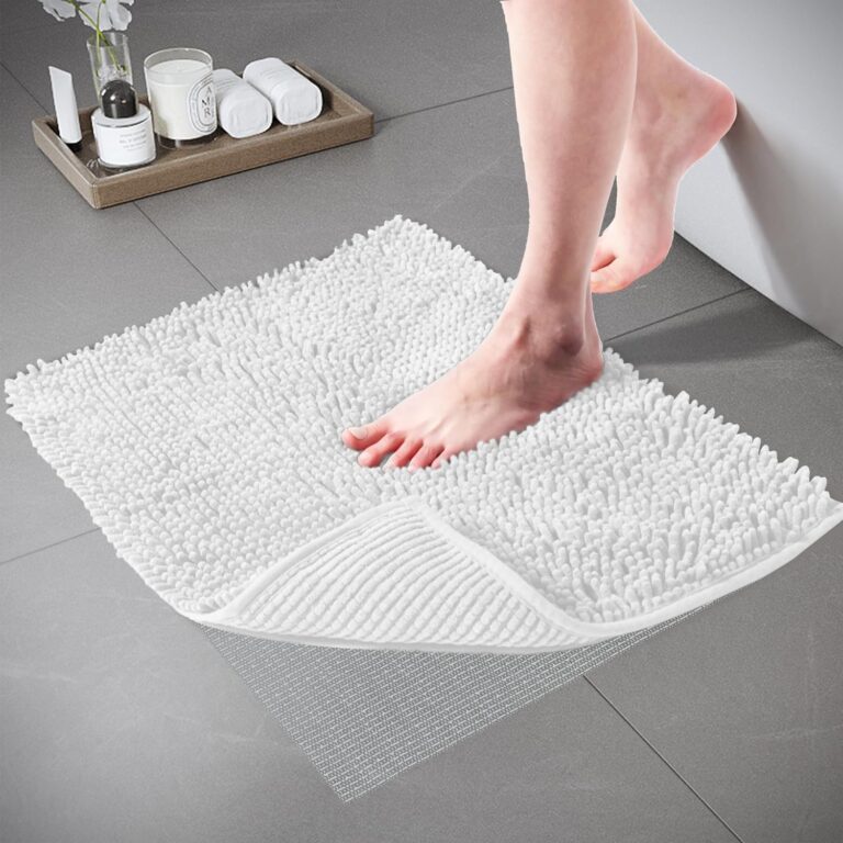 TECHMILLY Chenille Bathroom Rugs