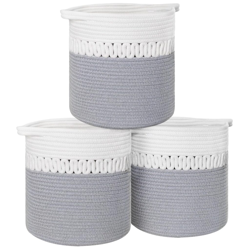 3 pack woven storage baskets