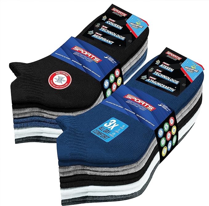 10 pack of SOXCO cushion Ankle Socks