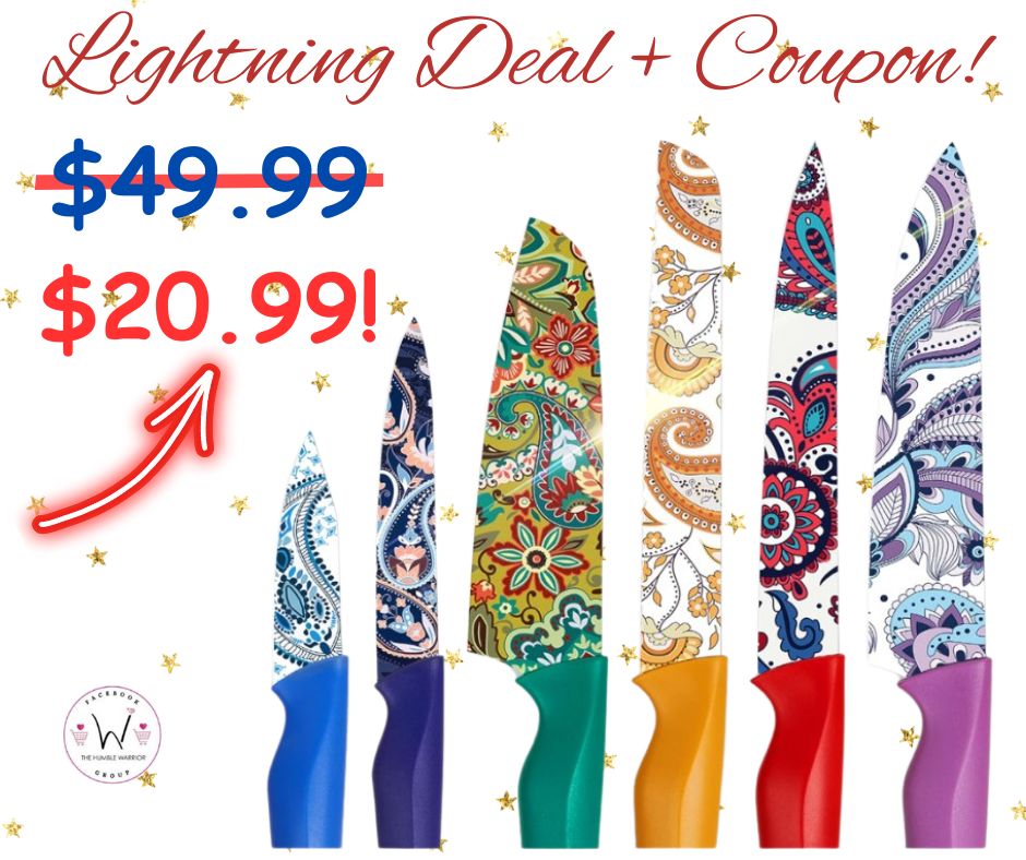 Astercook Paisley Pattern Kitchen Knife Set!