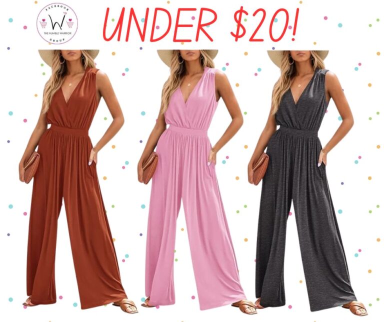 V-Neck Jumpsuit Romper with Pockets!