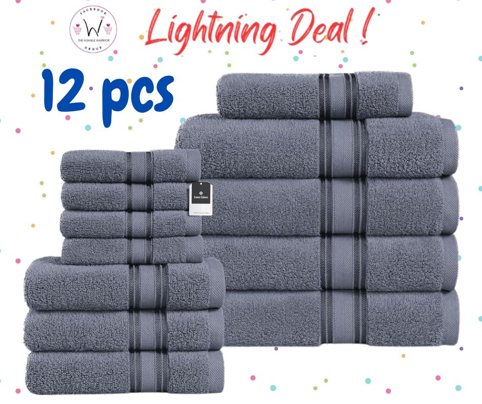 12 Pack LANE LINEN Luxury Towel Set!