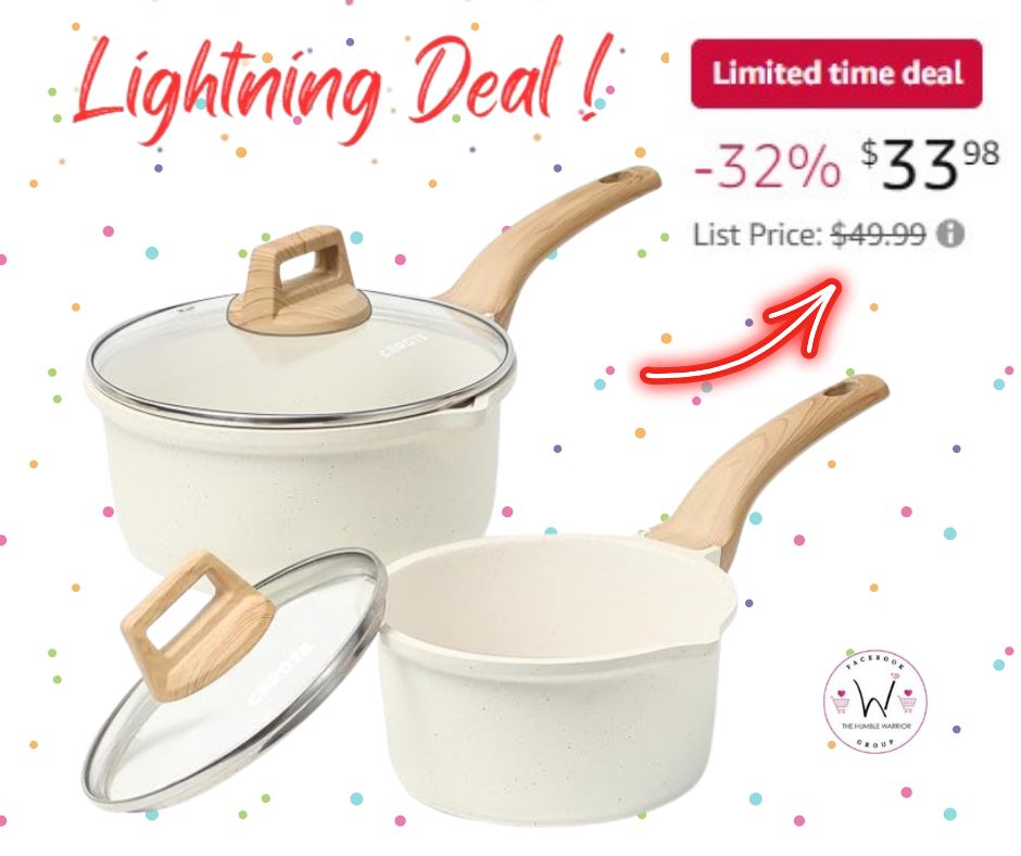 Carote 4 Pcs Nonstick 1.5Qt & 2.5Qt Sauce Pan Set!