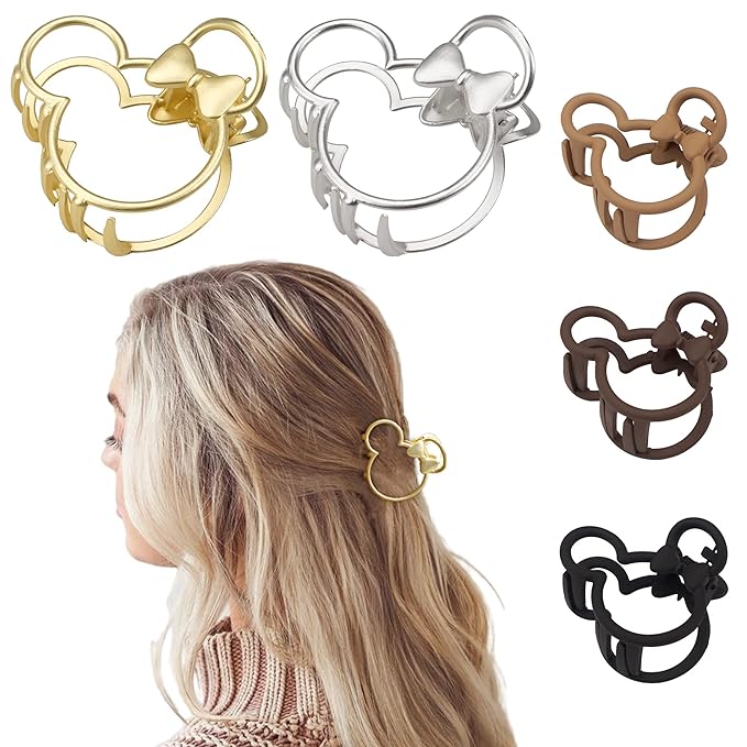 FIVE pack of Minnie Mouse claw clips!