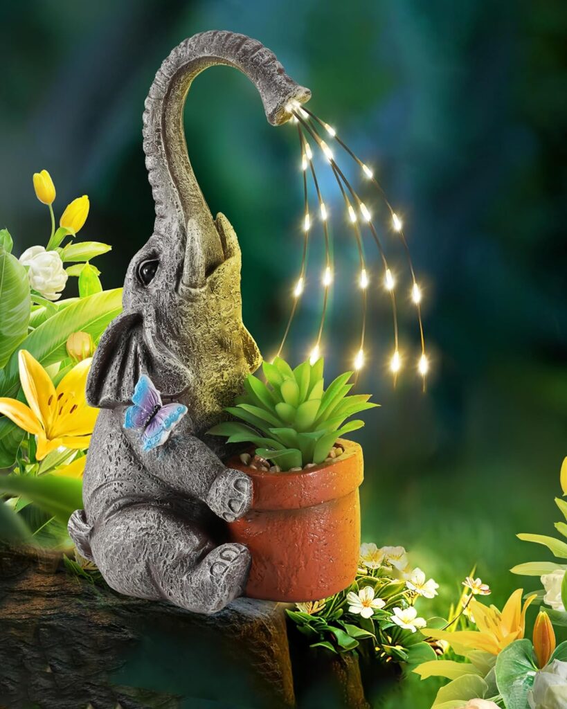 Outdoor Solar Elephant Statue!