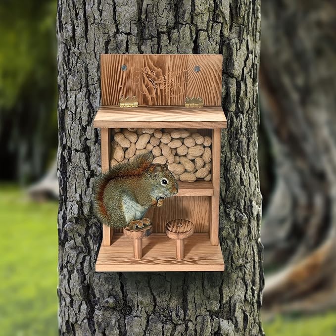 Wood Squirrel Feeder!