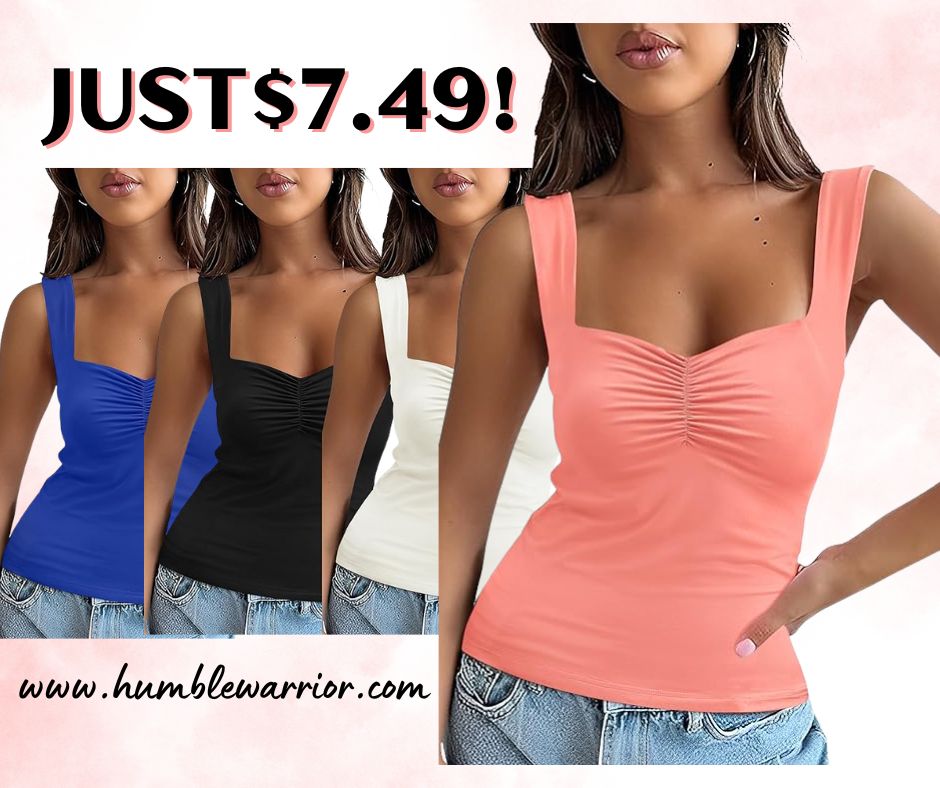 Sweetheart Neck Sleeveless Tops