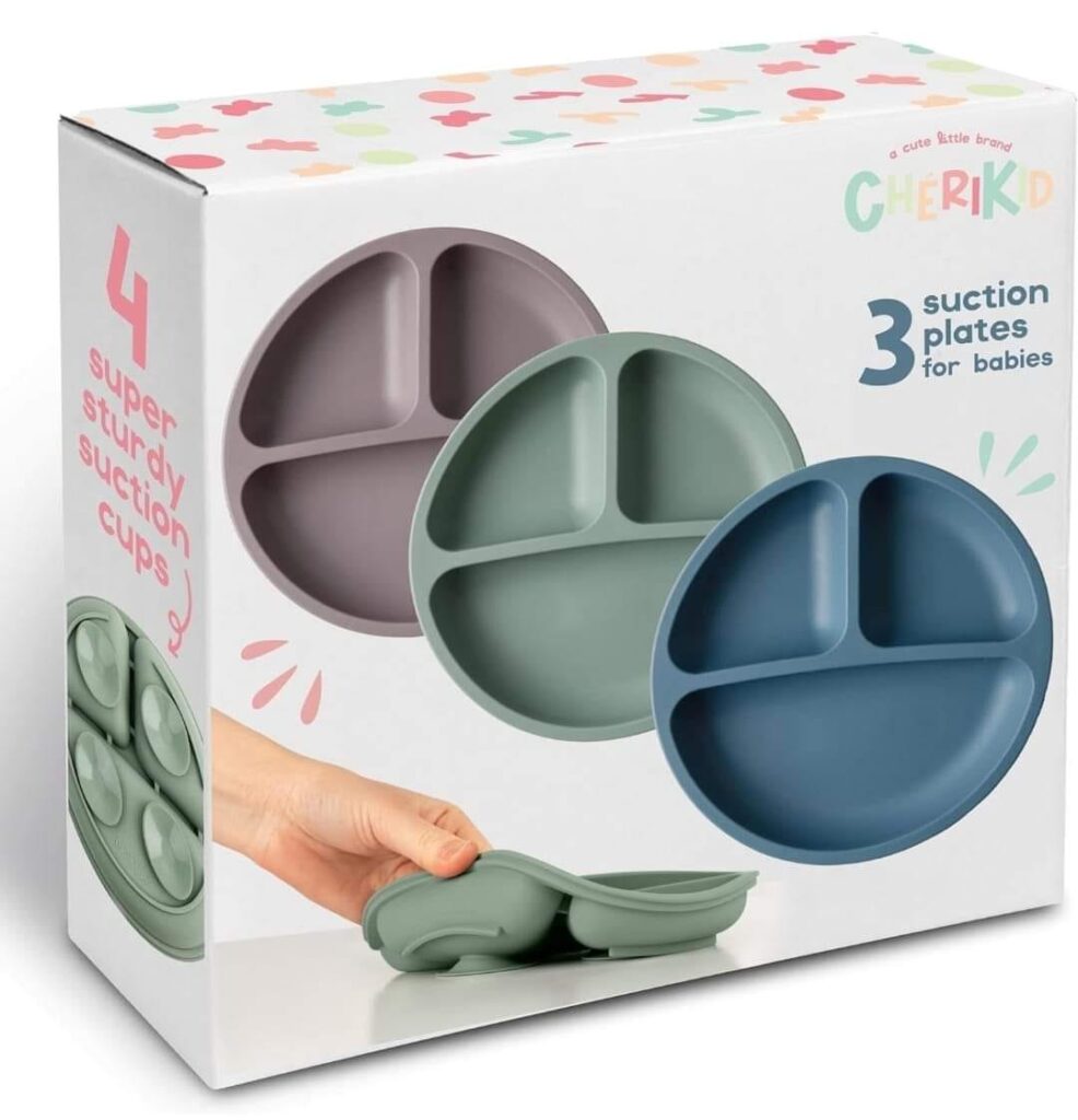 3-Pack CheriKid Silicone Suction Plates!
