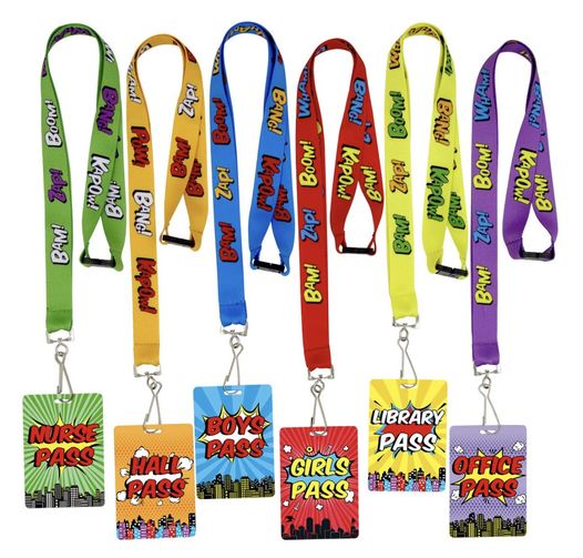 Bright Color Hall Pass Lanyards