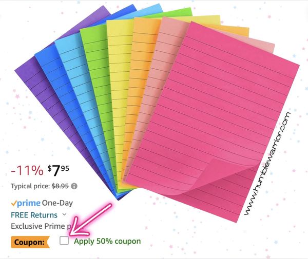 lined sticky notes