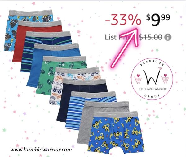 toddler Hanes undies pack