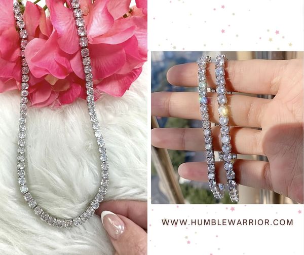 tennis bracelet and matching necklace