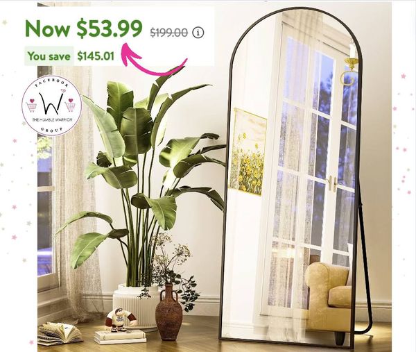 BEAUTYPEAK Arched Full Length Floor Mirror