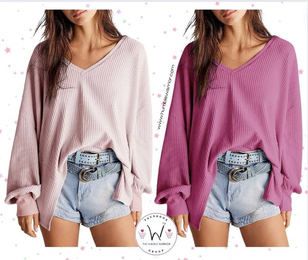 waffle knit top from Dokotoo