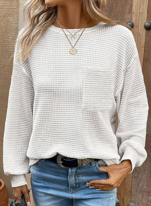waffle knit top from Dokotoo