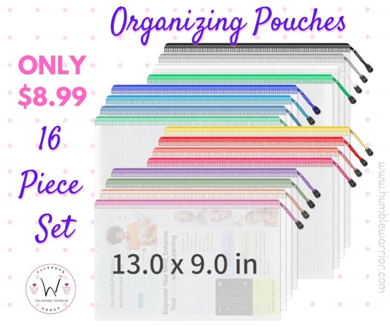 16pcs Mesh Zipper Pouch Set