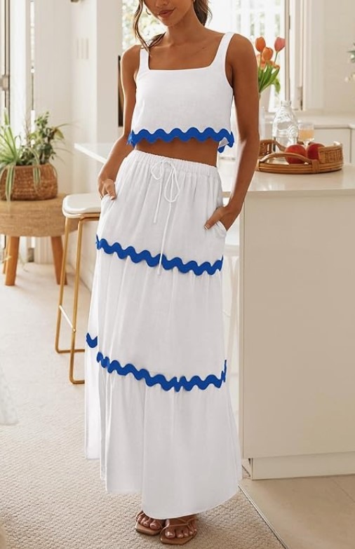 2 Piece Crop Top and Skirt Outfit from PRETTYGARDEN!