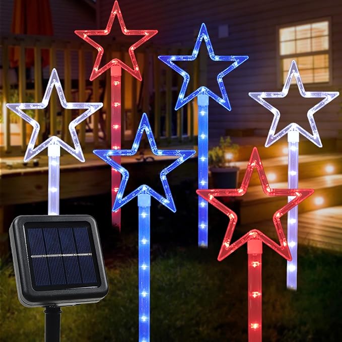 6-pack of Neon Star Pathway Lights!