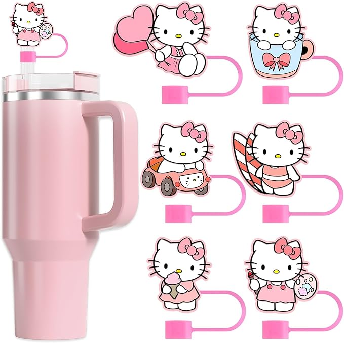 6-pack of Hello Kitty straw toppers!