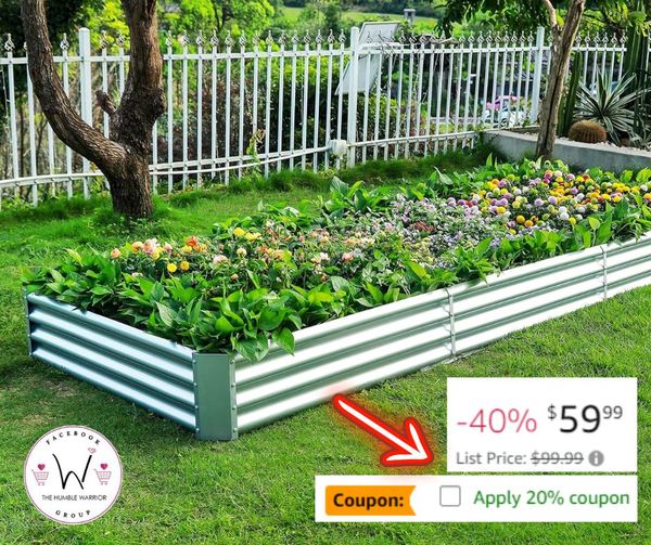 Land Guard 12×4×1ft Galvanized Raised Garden Bed Kit