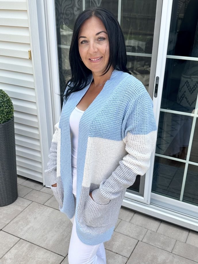 Waffle chunky knit open front cardigan!