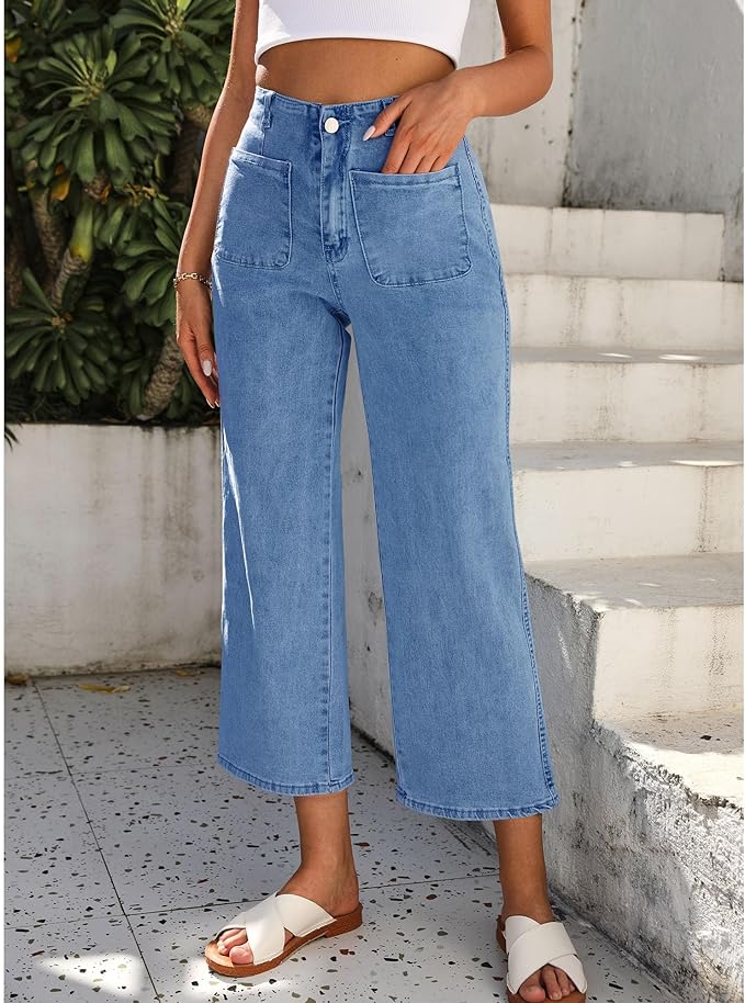 GRAPENT Cropped Wide Leg Jeans!!
