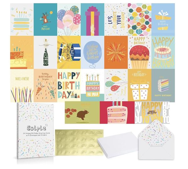 set of 24 birthday cards