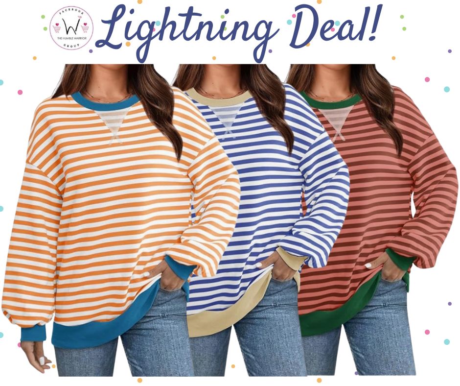 Striped Oversized Sweatshirt!