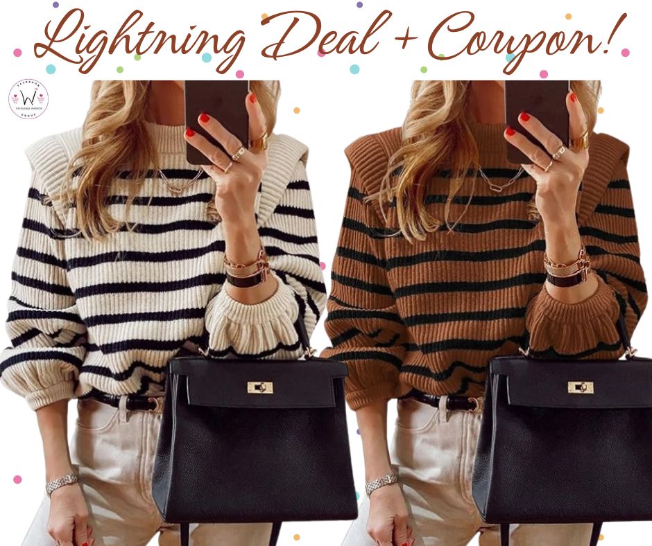 PRETTYGARDEN Lantern Sleeve Ribbed Knit Sweater!