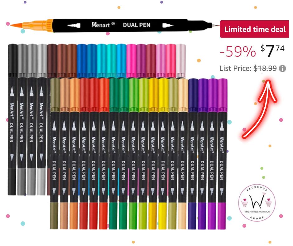 Set of 36 Color Double Tip Markers Brush Pens!