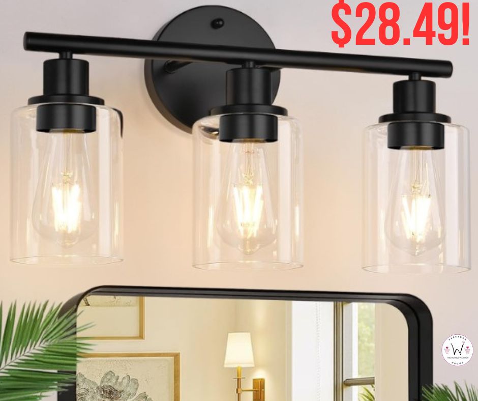 3-Light Bathroom Wall Vanity Light Fixture!