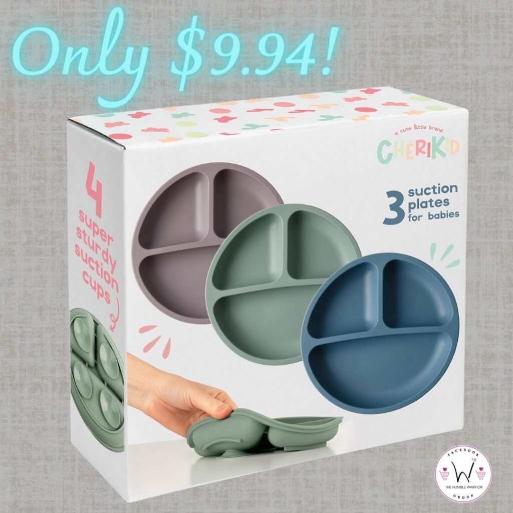 3-Pack CheriKid Silicone Suction Plates