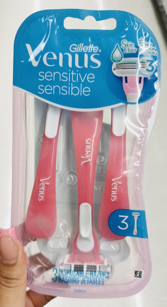 The Gillette Venus Sensitive Women’s Disposable Razors!