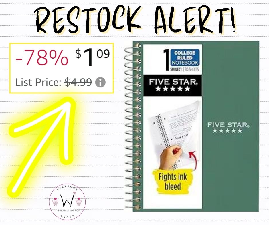 Five Star Small Spiral Notebook