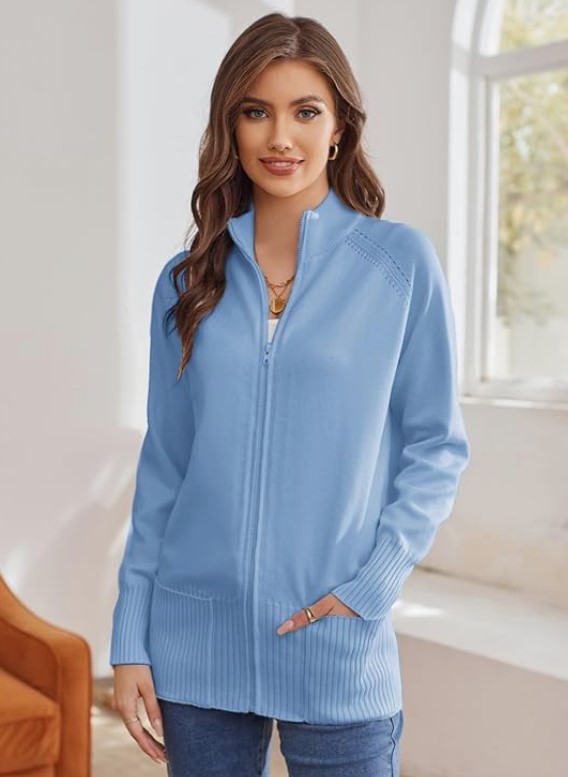 GRACE KARIN Zip Up Knit Cardigan/Sweater!