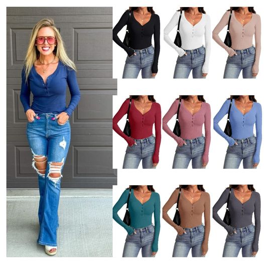 v-neck henley